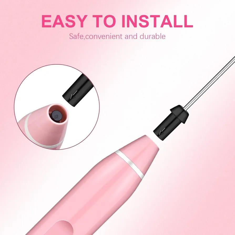 Compact pink coffee beater