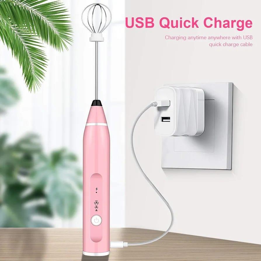 Compact pink coffee beater